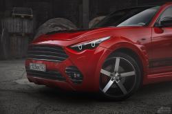 Infiniti FX looks pretty precarious 